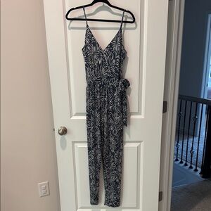 Baltic Born - Gilli Blue and White Wrap Jumpsuit